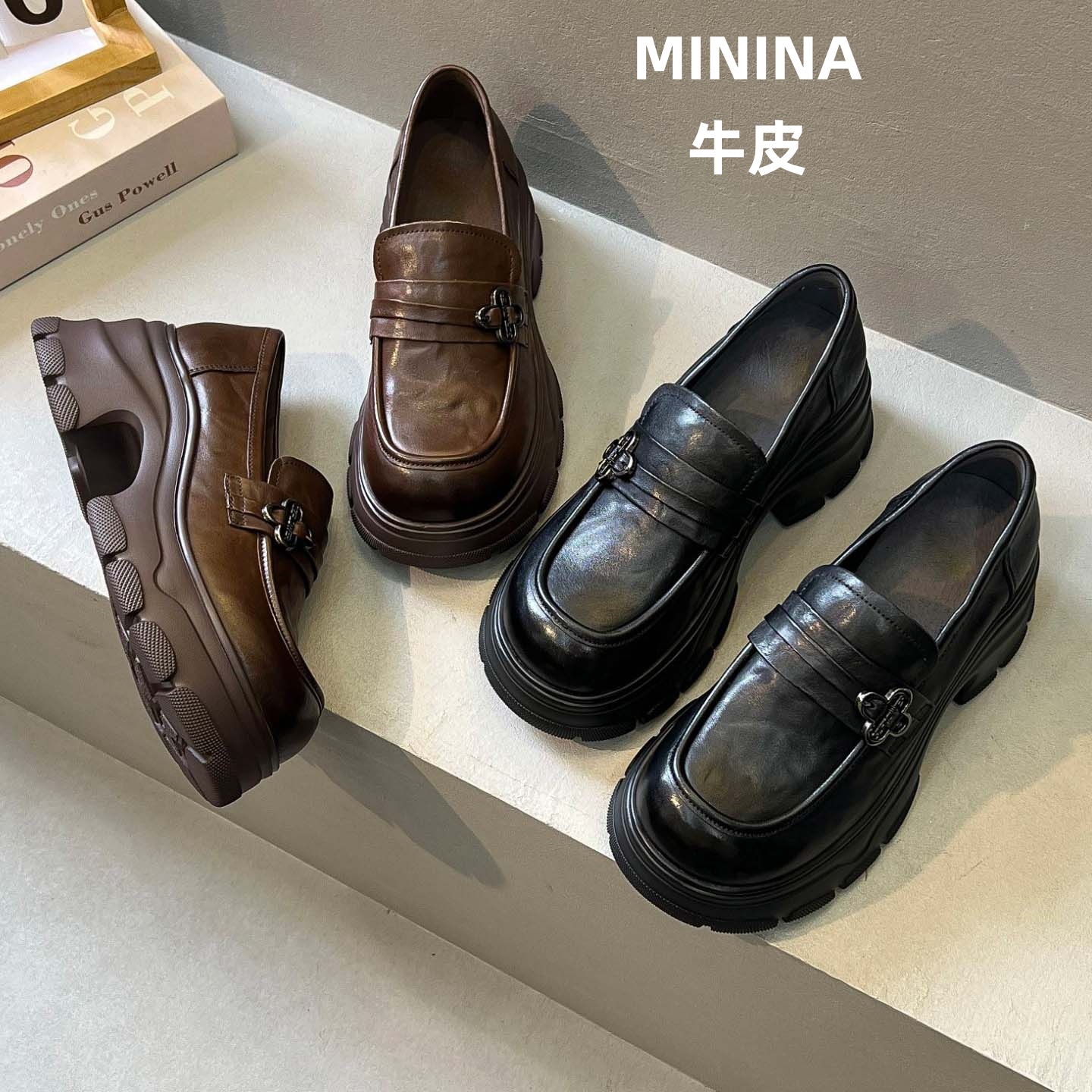 纯皮轻便软底乐福鞋广州高端