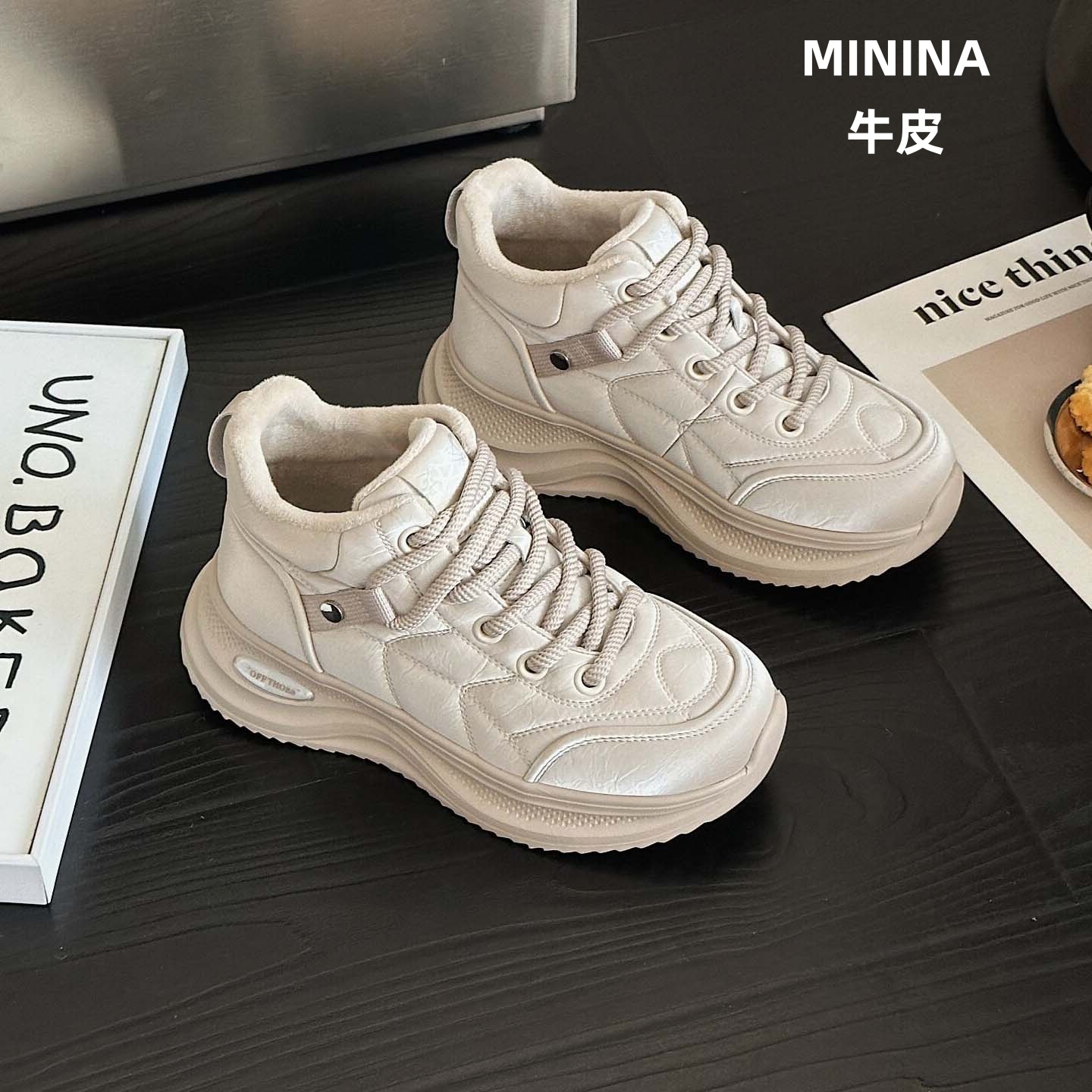 纯皮高帮休闲运动鞋舒适轻便软底