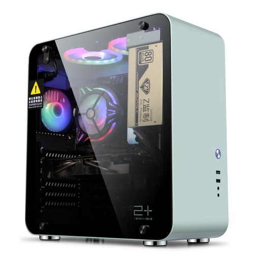 金河田美铝Mate3/4迷你水冷机箱/全铝侧透钢化玻璃/MATX机箱