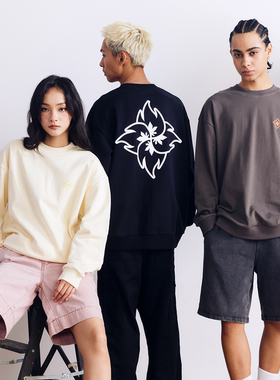 BURNIN *火苗飞镖无帽卫衣基础圆领卫衣秋百搭休闲男女国潮