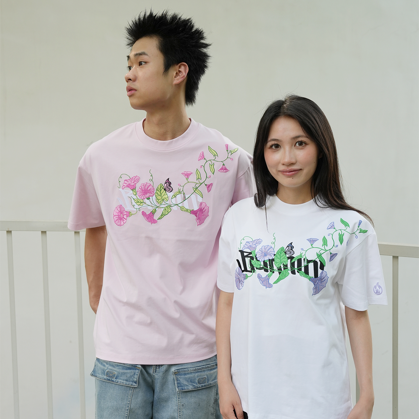 牵牛花横排logo短袖T恤男女