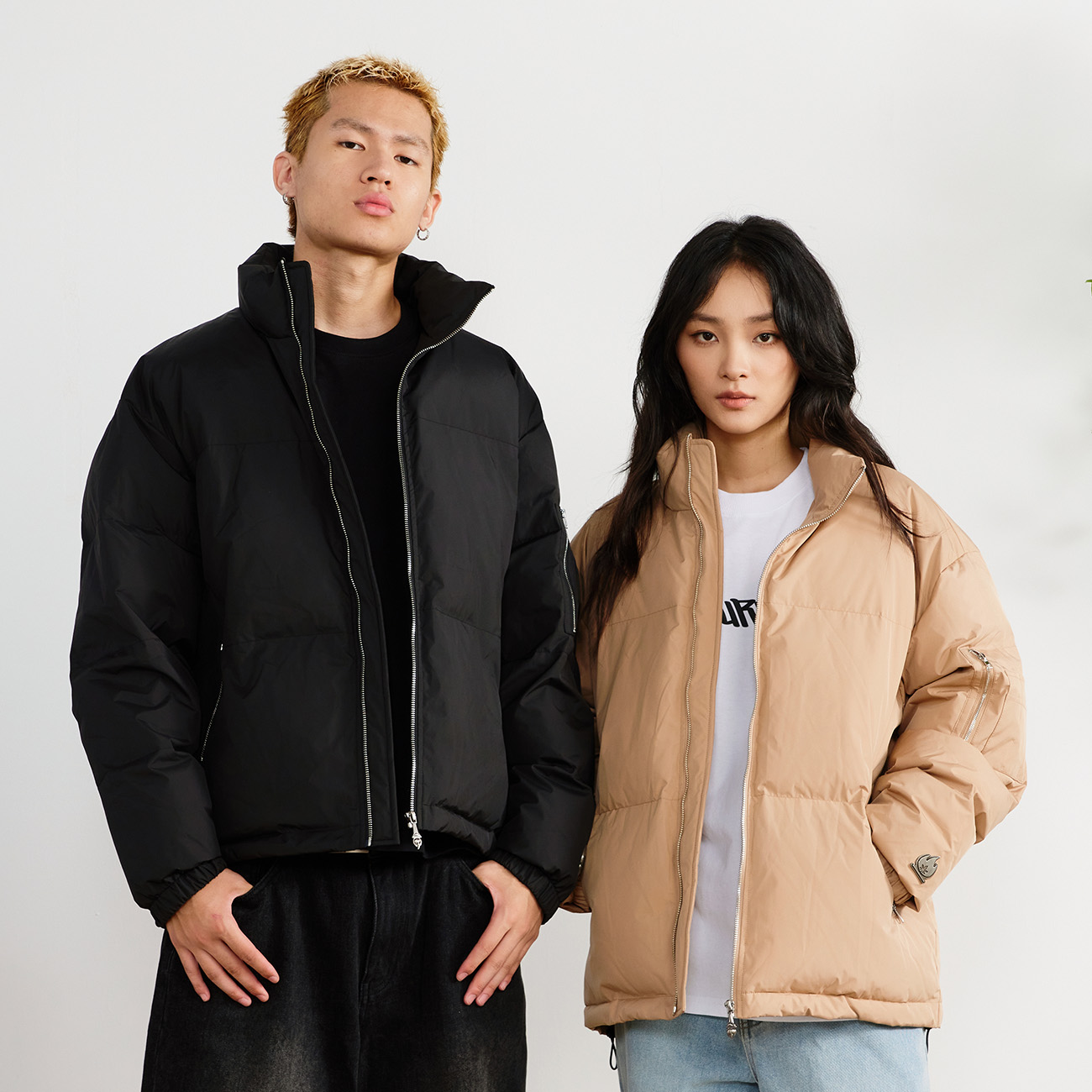 金属logo基础棉服男女秋冬