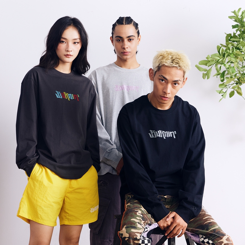 BURNIN*横排LOGO贴钻长袖T恤