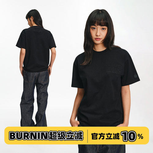 BURNIN立体logo刺绣短袖T恤