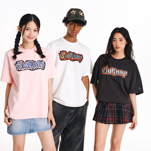 BURNIN*横排涂鸦logo短袖T恤男夏季美式街头嘻哈宽松休闲上衣百搭
