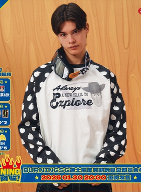 BURNIN*Disney/迪士尼 Pixar Toy Story合作系列火苗插肩长袖T恤