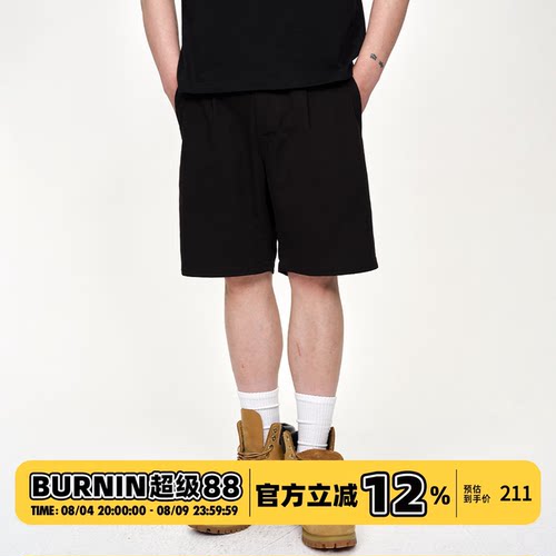 BURNIN*「燃情岁月」五星火炬手工装短裤百搭短裤休闲外裤