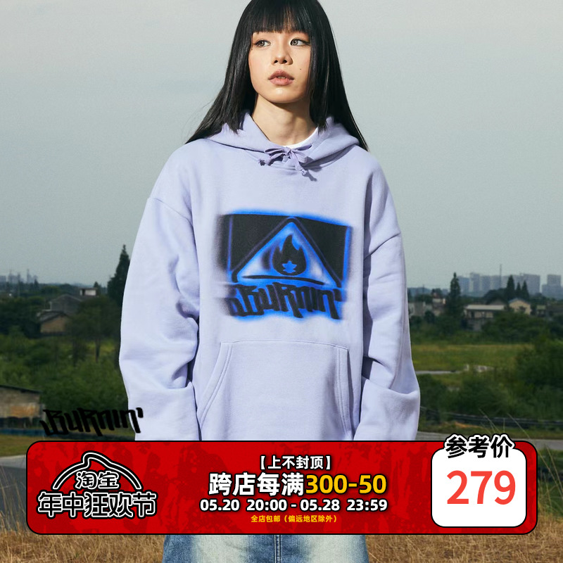 BURNIN* 方片LOGO胸口连帽卫衣 HOODIE 3.0秋冬原创潮牌十色帽衫 男装 卫衣 原图主图