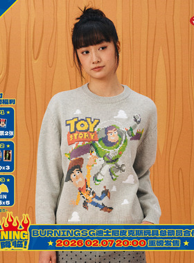 BURNIN*Disney Pixar Toy Story合作系列像素圆领毛衣