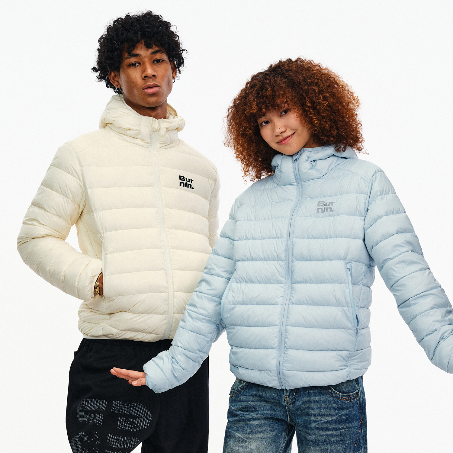 BURNIN*90白鸭绒轻薄户外连帽排骨羽绒服男女冬季休闲保暖上衣潮