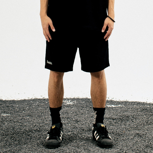 宽松刺绣直筒五分裤 BURNIN 短裤 男士 融合LOGO灯芯绒 休闲短裤