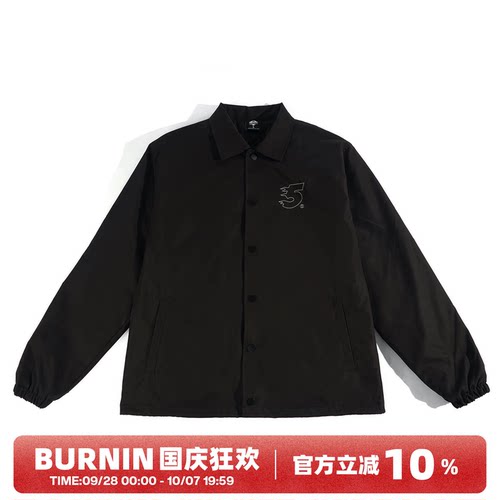BURNIN *“5”SERIES 翻领印花经典教练夹克国潮街头复古潮流外套 - 封面
