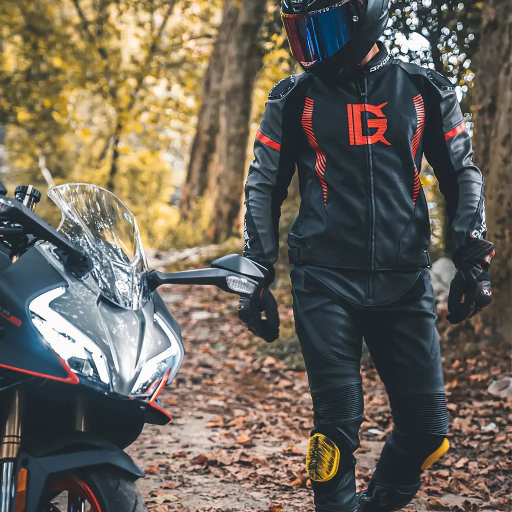 魔鬼竞赛摩托车骑行服保暖机车皮衣赛车服装男女防摔骑士四季套装
