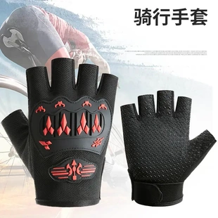 战术半指手套男女户外骑行运动防滑手套健身跑步训练手套现货布制