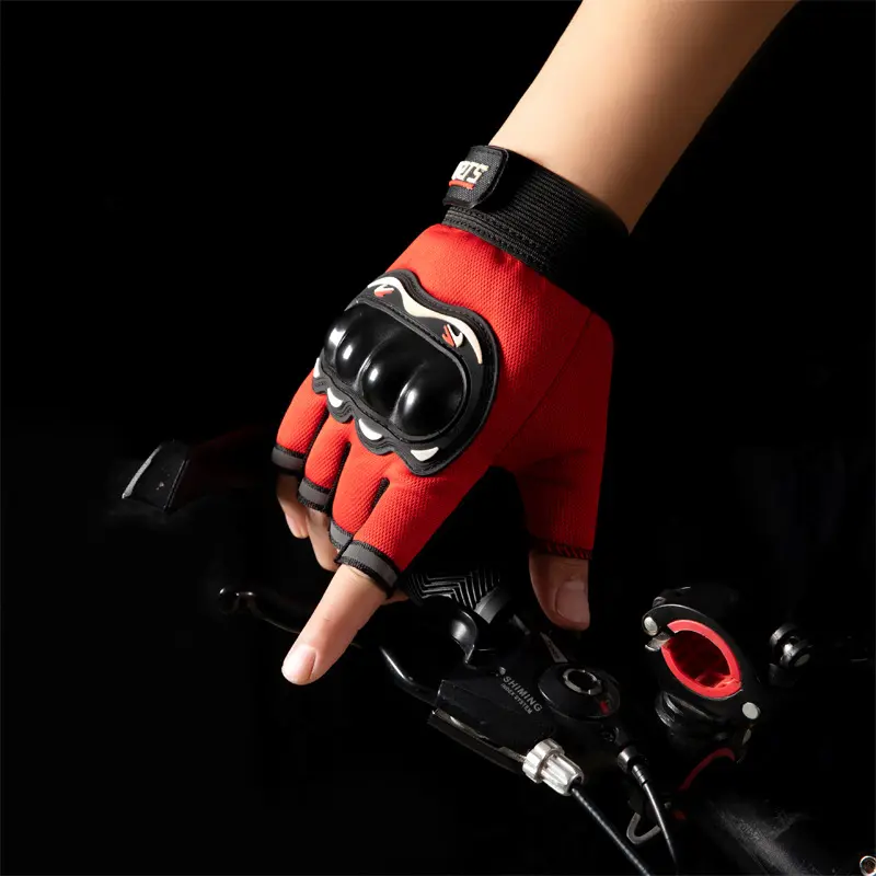 机车半指手套男防滑防护耐磨摩托车自行车战术训练半指运动手套女