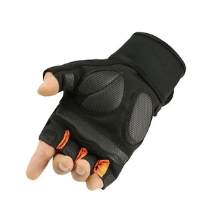 半指手套男女户外运动骑行蜗牛防滑防护登山攀岩健身漏指手套粉色