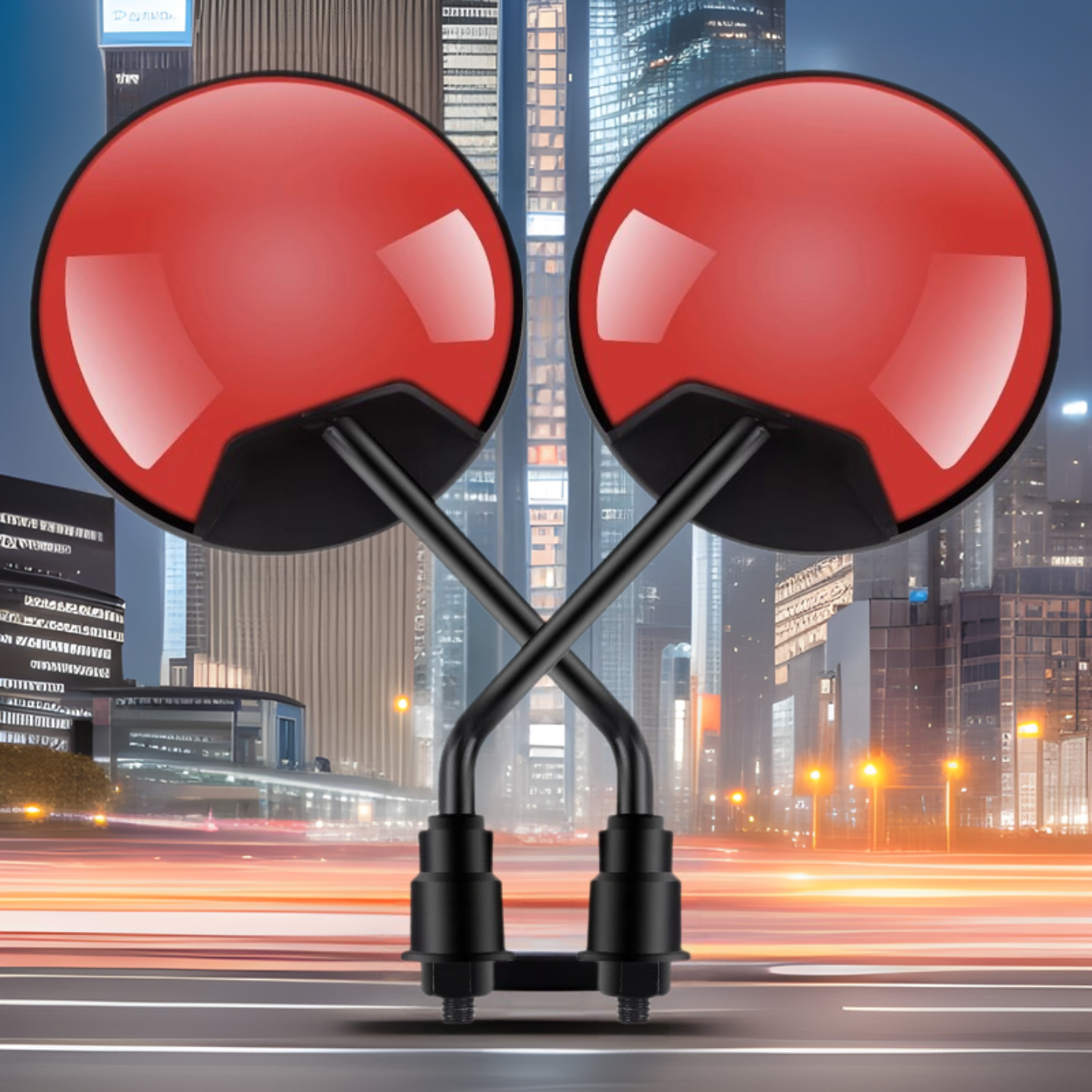 电动电瓶车反光镜新国标自行车短杆圆镜雅迪爱玛大视野倒车后视镜