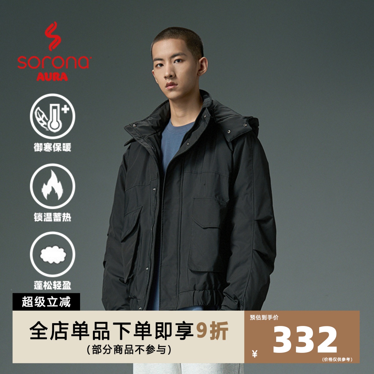 24AW可拆卸帽SORONA棉衣夹克