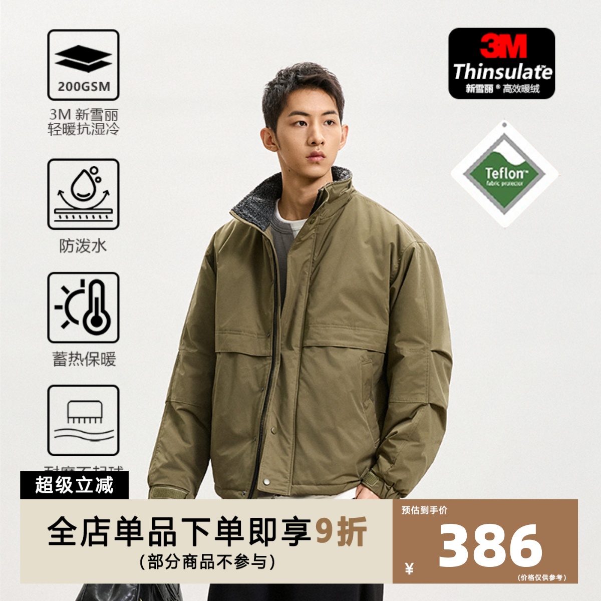 羊羔绒领美拉德风棉衣冬季外套