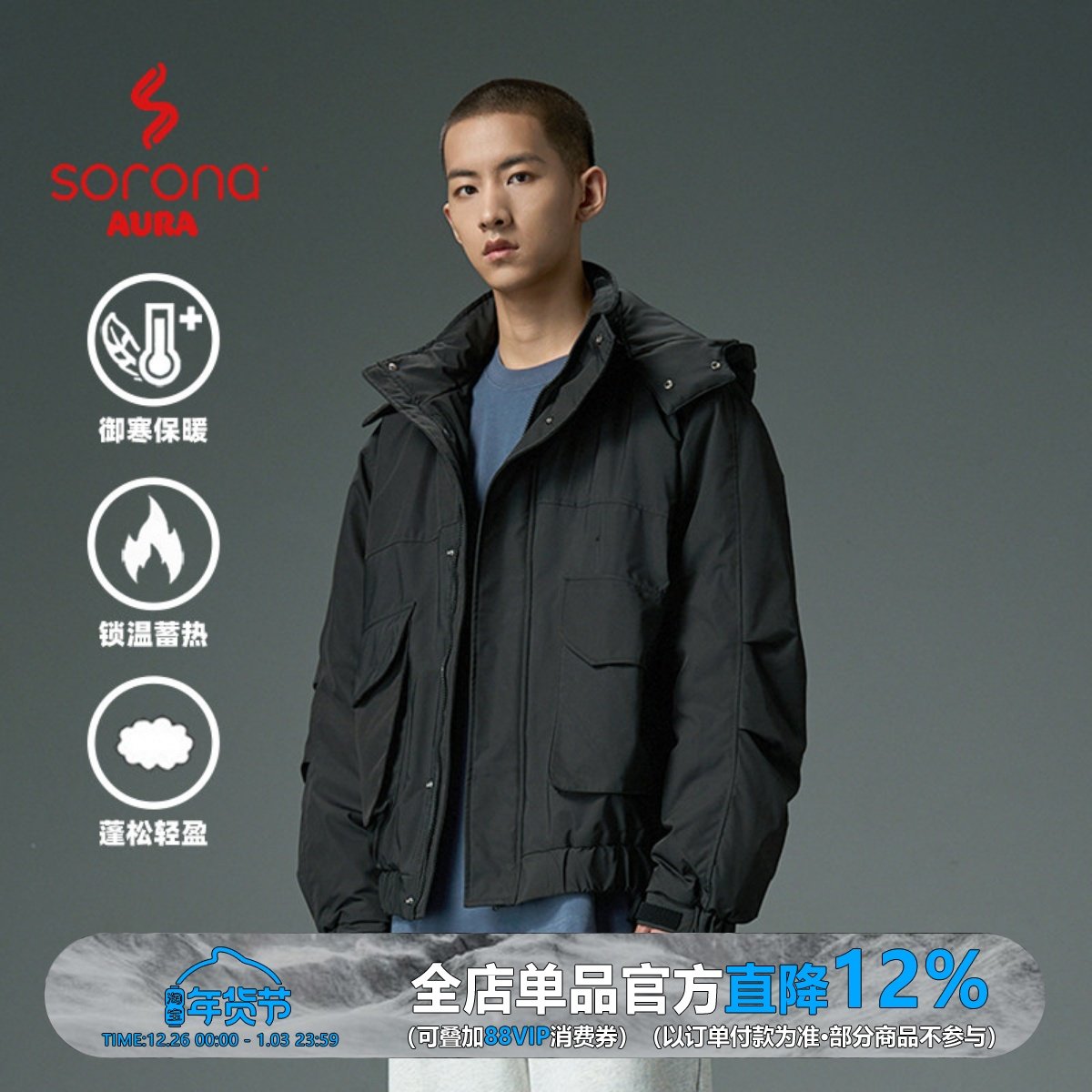 24AW可拆卸帽SORONA棉衣夹克图片