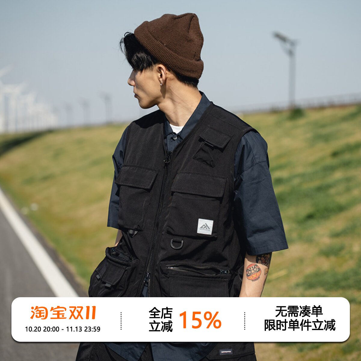 【断码清仓】WEDENBORG春夏战术机能日系复古叠穿多口袋钓鱼马甲