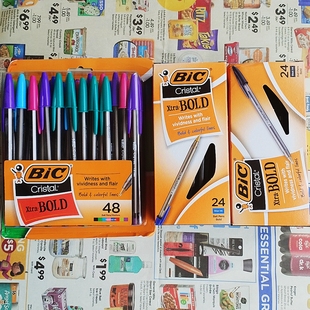 Xtra Cristal BOLD半透明水晶笔杆24支48支 1.6mm粗笔芯 BIC比克