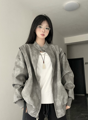 FONEIX×张泽禹同款拼接秋冬夹克男女同款外套穿搭好看不挑人