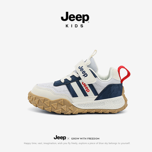 皮面防水轻便中大童男孩休闲鞋 儿童跑步鞋 秋冬新款 Jeep男童运动鞋