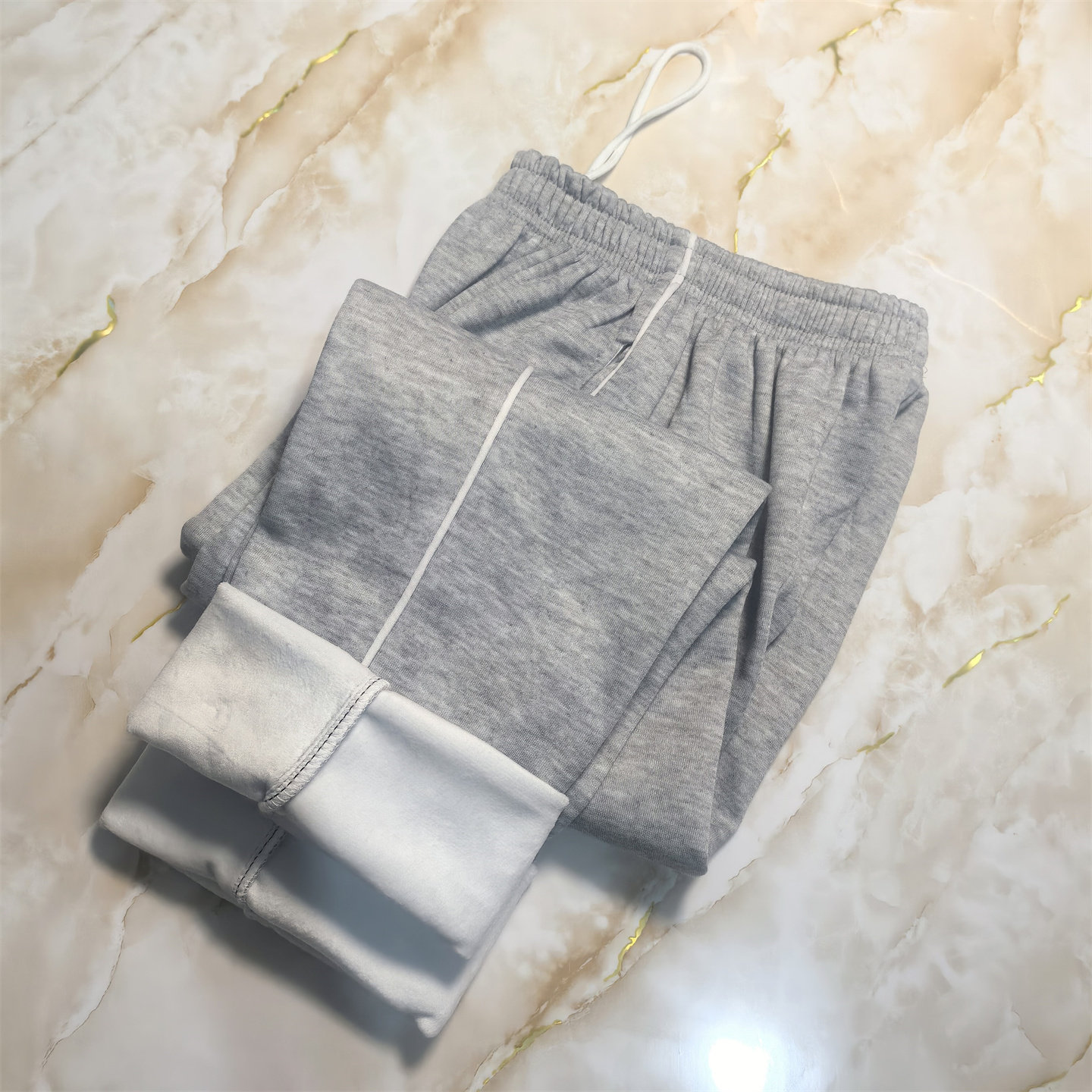 白条一道杠灰色校服裤子冬季保暖