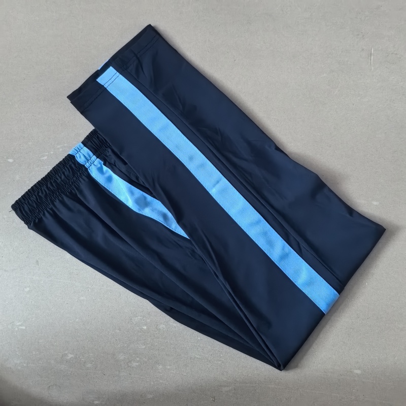 校服裤子浅淡宽蓝条一道杠夏季冰丝高中小学生薄款藏蓝色直筒校裤