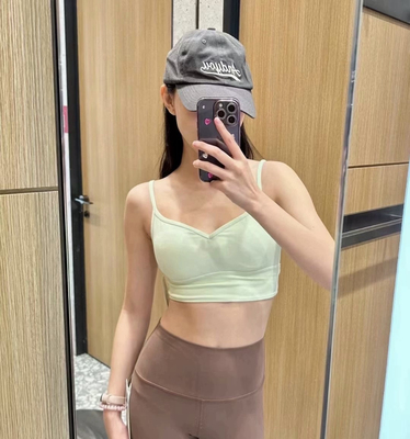 lulu 新款运动瑜伽健身基础款女士桃心领运动文胸