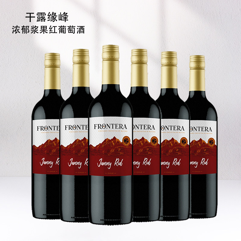 智利原瓶进口红酒干露缘峰浓郁浆果甜红葡萄酒750ml六支装正品