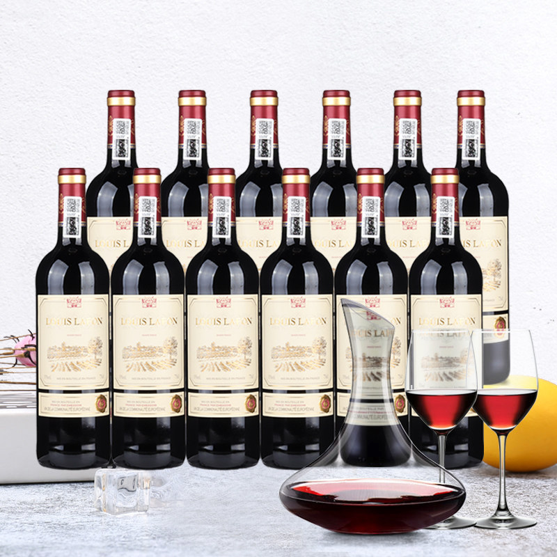 买1箱送1箱法国原瓶进口红酒路易拉菲LOUISLAFON干红葡萄酒正品