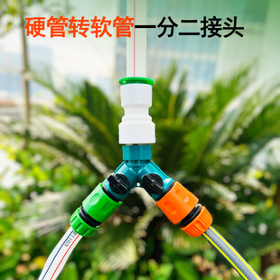 PE硬管ppr管pvc硬管pe管转接一分二奶嘴快接软管接头三通快插头