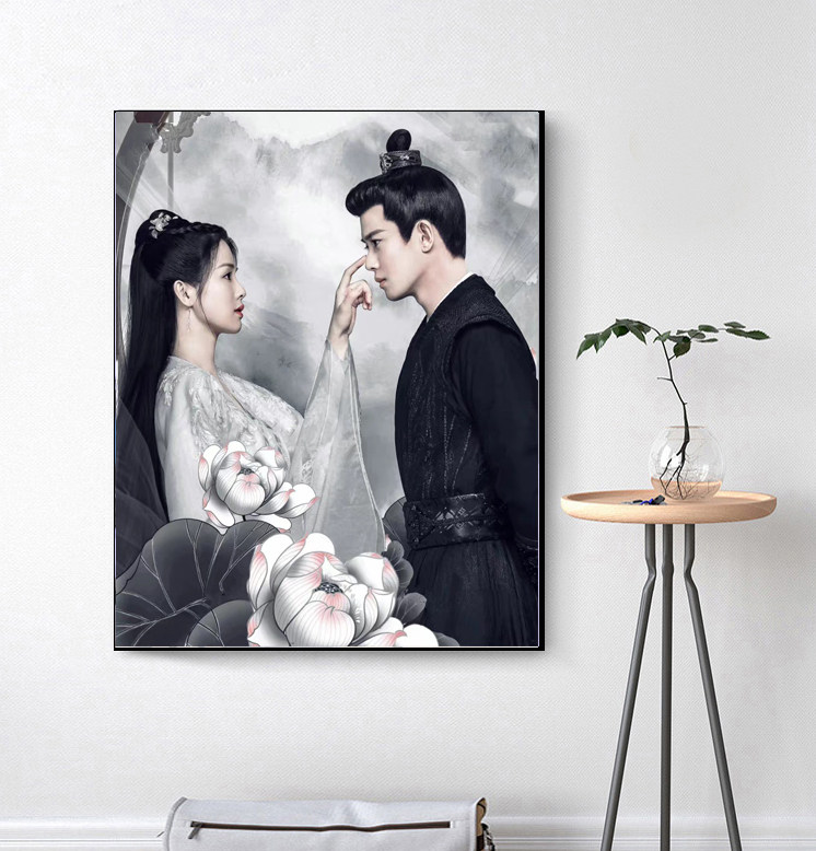 diy任嘉伦数字油画明星周生如故手绘填色画家居装饰油画创意挂画