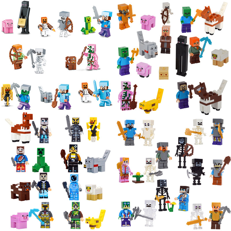 兼容我的世界拼装玩具积木人仔小人偶全套钻石史蒂夫him303