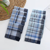 蓝色经典 复古父亲节中老年擦汗手帕 男士 纯棉怀旧老式 手绢全棉薄款