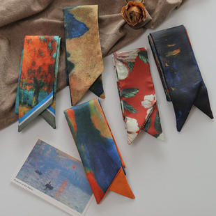 长条窄小丝巾女百搭绑发带丝带绑包包缠带飘带腰带配牛仔裤高级感