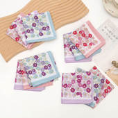 43cm女士纯棉手帕复古老式 怀旧薄款 吸水擦汗柔软舒适手绢花朵手巾