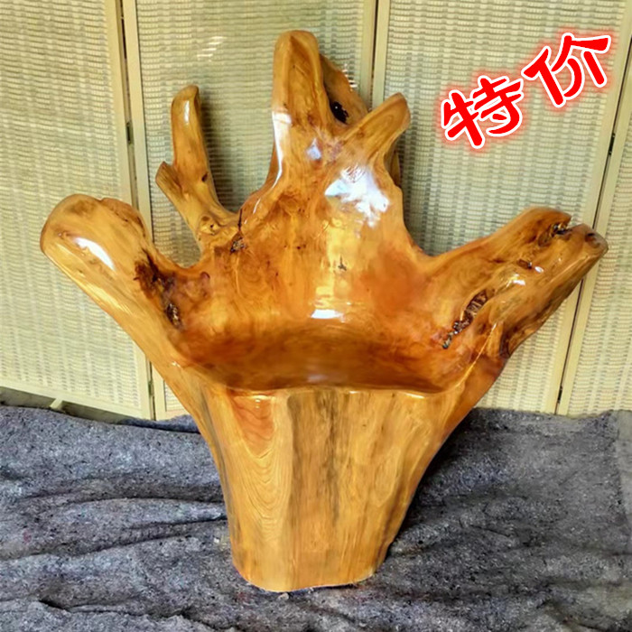 天然根雕靠背椅主人椅转椅树桩凳