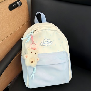 小清新波点书包女百搭轻便旅游小背包小初高学生上课研学双肩包