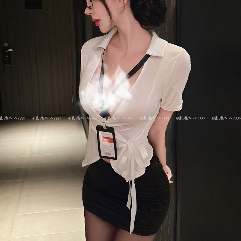 恶魔大人情趣性感秘书制服包臀短裙诱惑qqny辣妹睡衣深v内衣套装