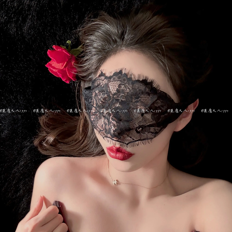 恶魔大人情趣眼罩性感蕾丝透视绑带眼罩女式夜店面具公主角色扮演