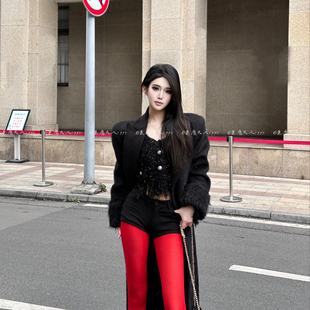 恶魔大人火辣大红色连裤 袜****性感打底丝袜丝滑显瘦百搭美腿袜女