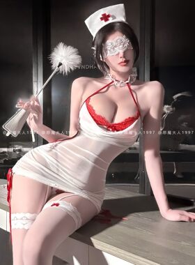 情趣COS纯情小护士挂脖短裙睡衣