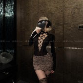 恶魔大人情趣油光连体衣辣妹豹纹包臀裙性感透视ol秘书制服内衣女