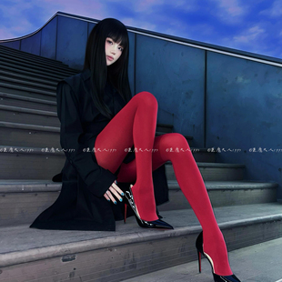 恶魔大人****性感丝滑美腿连裤 袜网红御姐辣妹安可拉红色打底丝袜