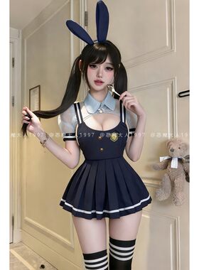 纯欲兔子警官情趣兔女郎短裙制服