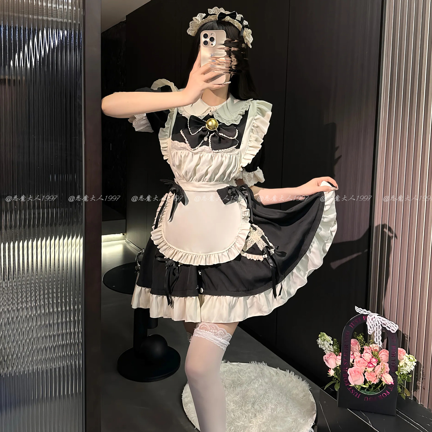 恶魔大人情趣甜美围裙优雅女佣制服性感cos洛丽塔连衣裙角色扮演