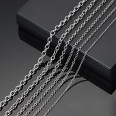 不锈钢项链简约个性 细链焊口O字链十字链钛钢配链子防水防汗